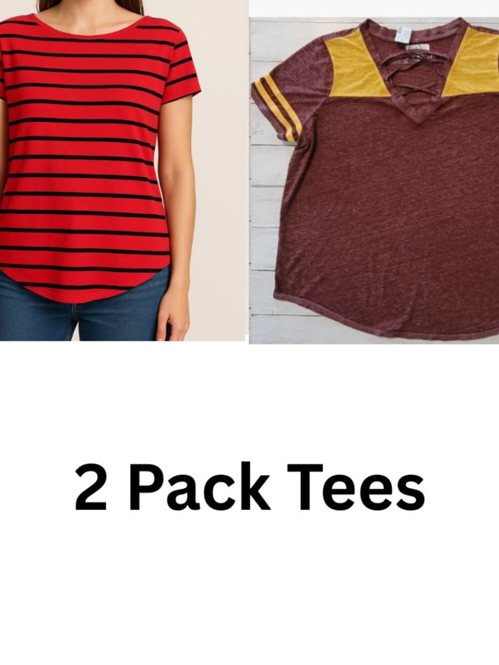 NEW - Lot of 2 - Maurices Express Assorted Women's Small Summer T-Shirt Top Tee
